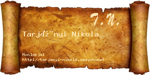 Tarjányi Nikola névjegykártya
